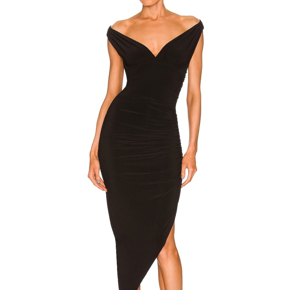 Norma Kamali Black Off the Shoulder Dress